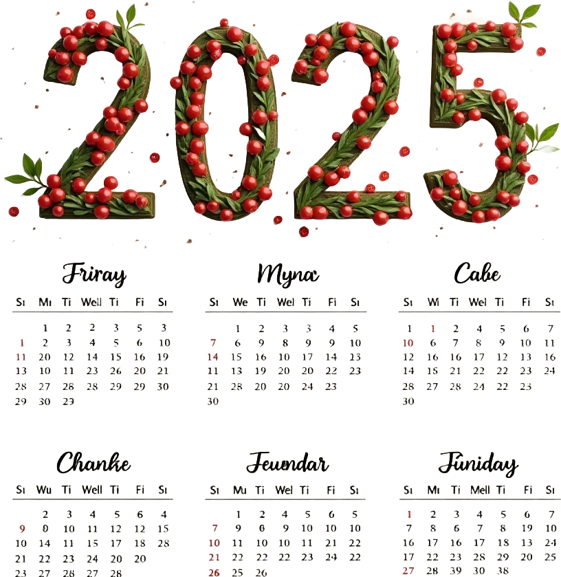 2025 Christmas Themed Calendar